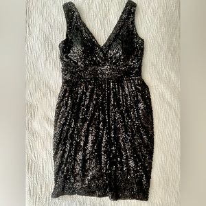 Aidan Mattox Black Sequin Dress, Size 8